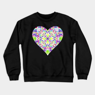 Coral Mandala Heart Crewneck Sweatshirt